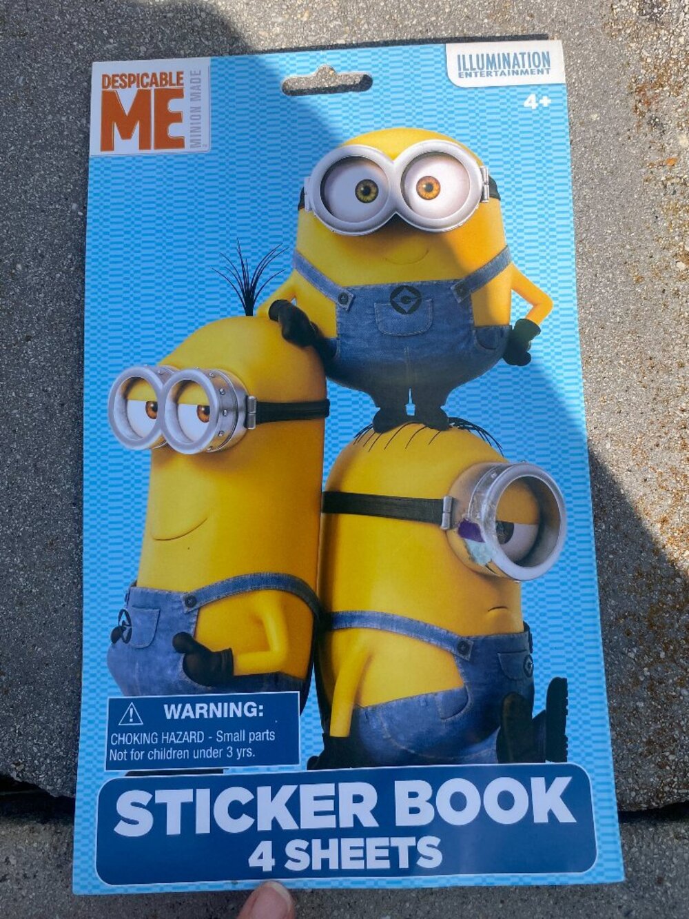 Despicable Me-Minion Stickerbook- 4 sheets- 1 sticker used